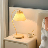 Elegant Beige Geometric Fabric Shade Smart Table Lamp Image - 11