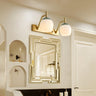 Elegant Bell Frosted Glass Shade Brass Vanity Light Image - 1