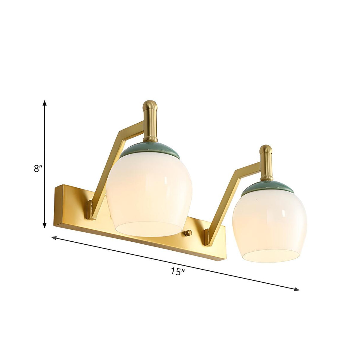 Elegant Bell Frosted Glass Shade Brass Vanity Light Image - 4