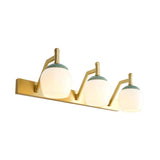 Elegant Bell Frosted Glass Shade Brass Vanity Light Image - 8