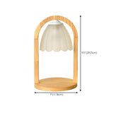 Elegant Bell Glass Wooden Candle Warmer Table Lamp #size