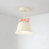 Elegant Bell-Shaped Metal Semi-Flush Mount Ceiling Lamp Image - 1