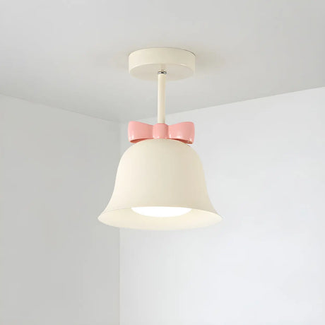 Elegant Bell-Shaped Metal Semi-Flush Mount Ceiling Lamp Image - 1