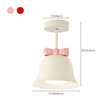 Elegant Bell-Shaped Metal Semi-Flush Mount Ceiling Lamp #size