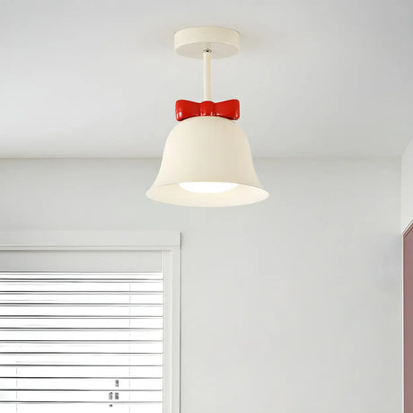 Elegant Bell-Shaped Metal Semi-Flush Mount Ceiling Lamp Image - 2