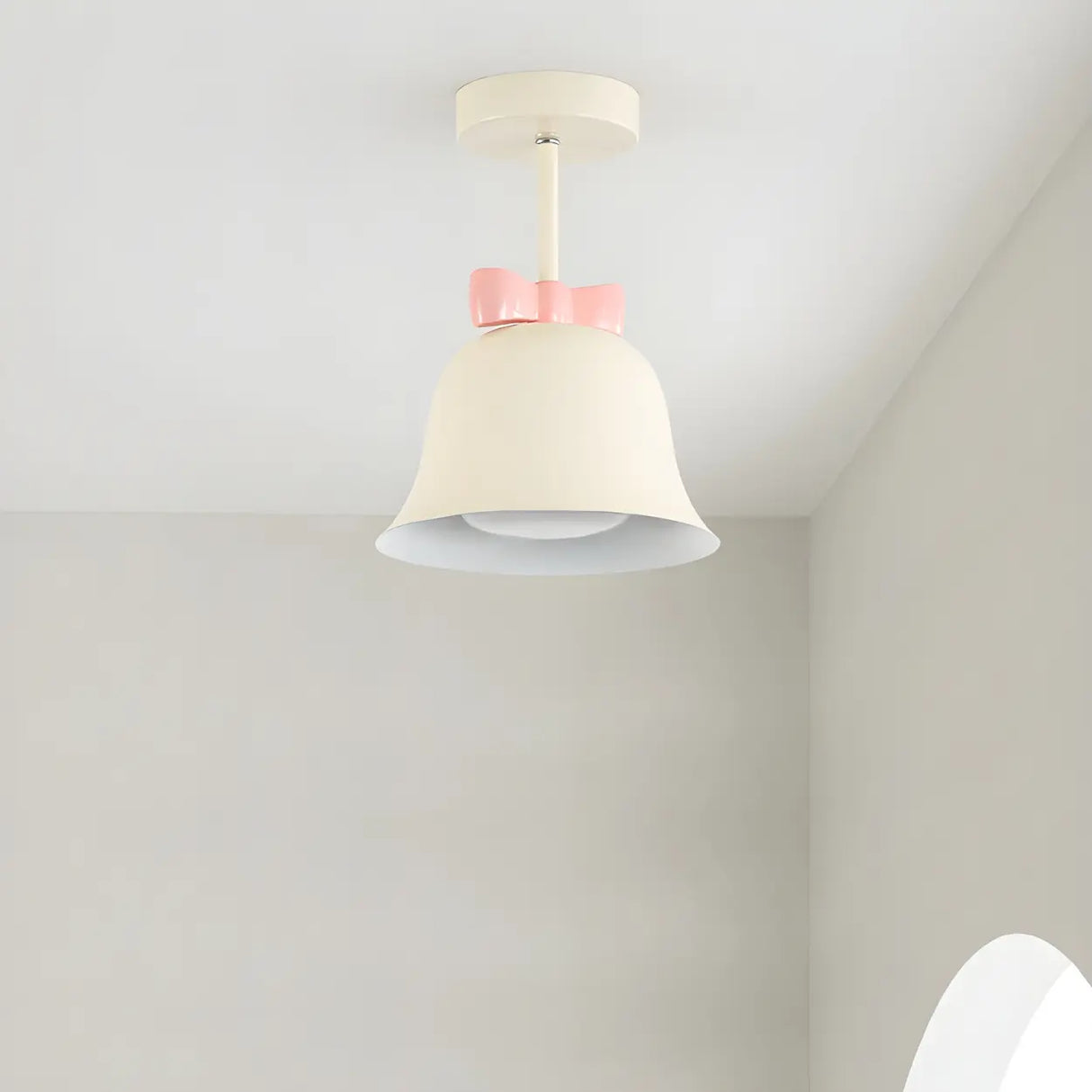 Elegant Bell-Shaped Metal Semi-Flush Mount Ceiling Lamp Image - 3