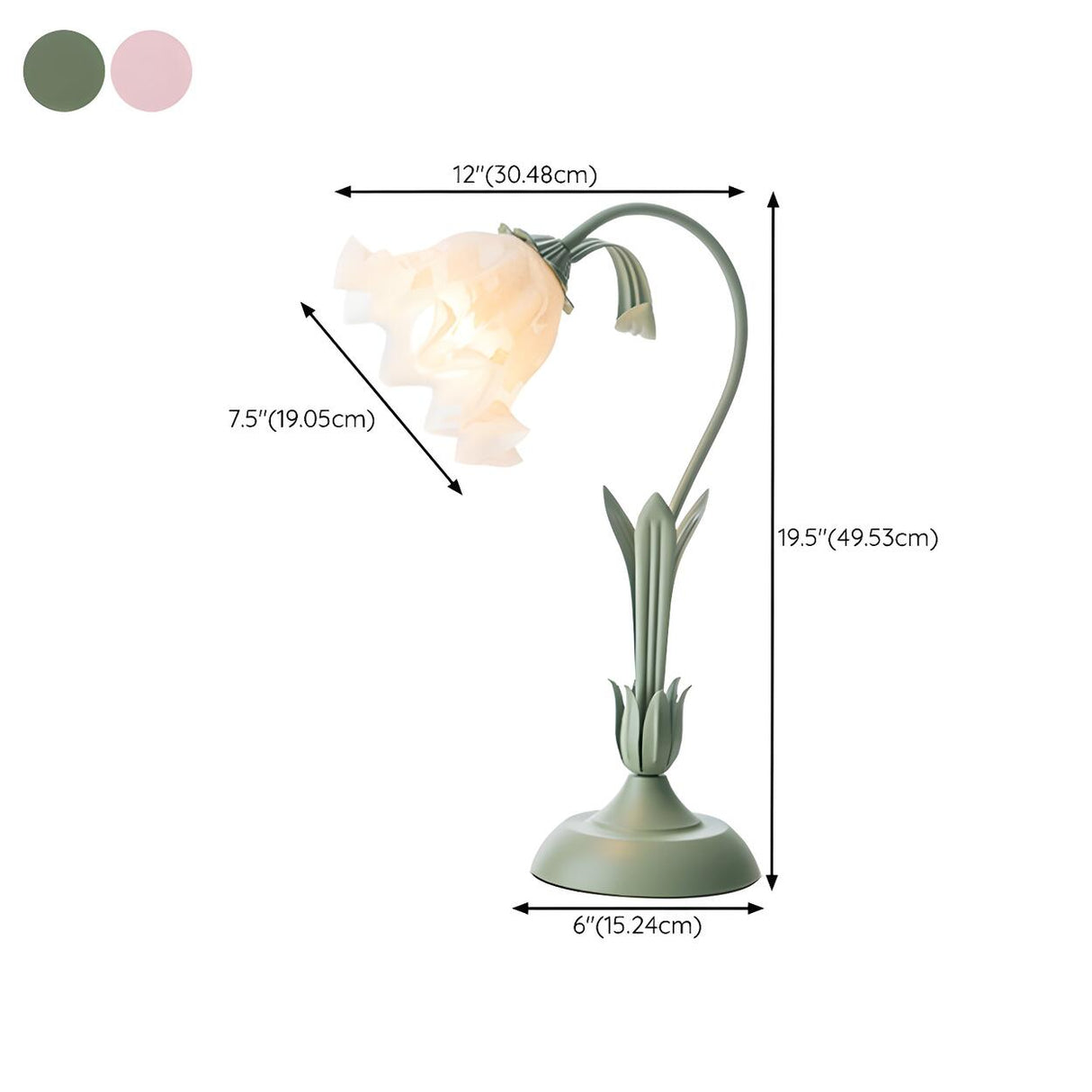 Elegant Bionic Flower Clear Bell Glass Shade Table Lamp 