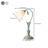 Elegant Bionic Flower Clear Bell Glass Shade Table Lamp #size