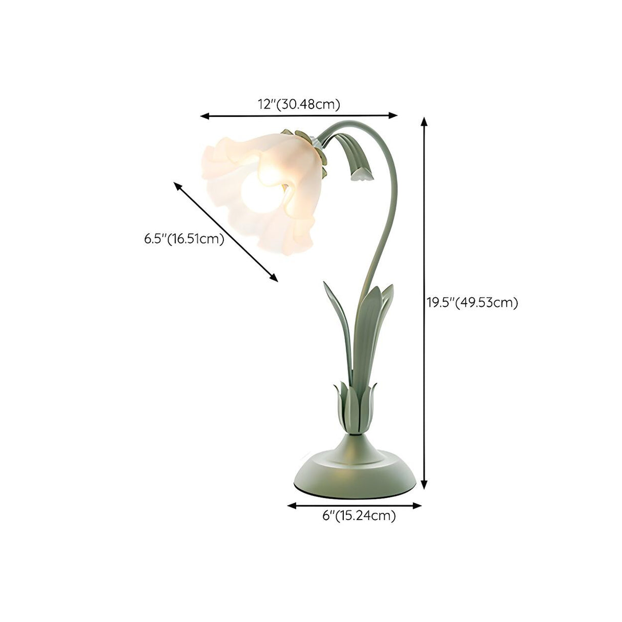 Elegant Bionic Flower Clear Bell Glass Shade Table Lamp Image - 11