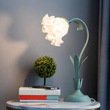 Elegant Bionic Flower Clear Bell Glass Shade Table Lamp Image - 3