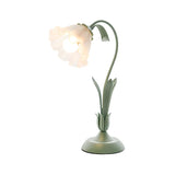 Elegant Bionic Flower Clear Bell Glass Shade Table Lamp Image - 5