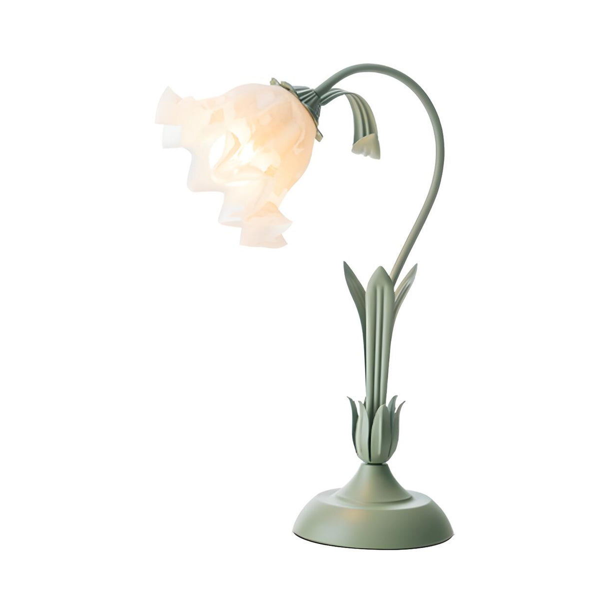 Elegant Bionic Flower Clear Bell Glass Shade Table Lamp Image - 6