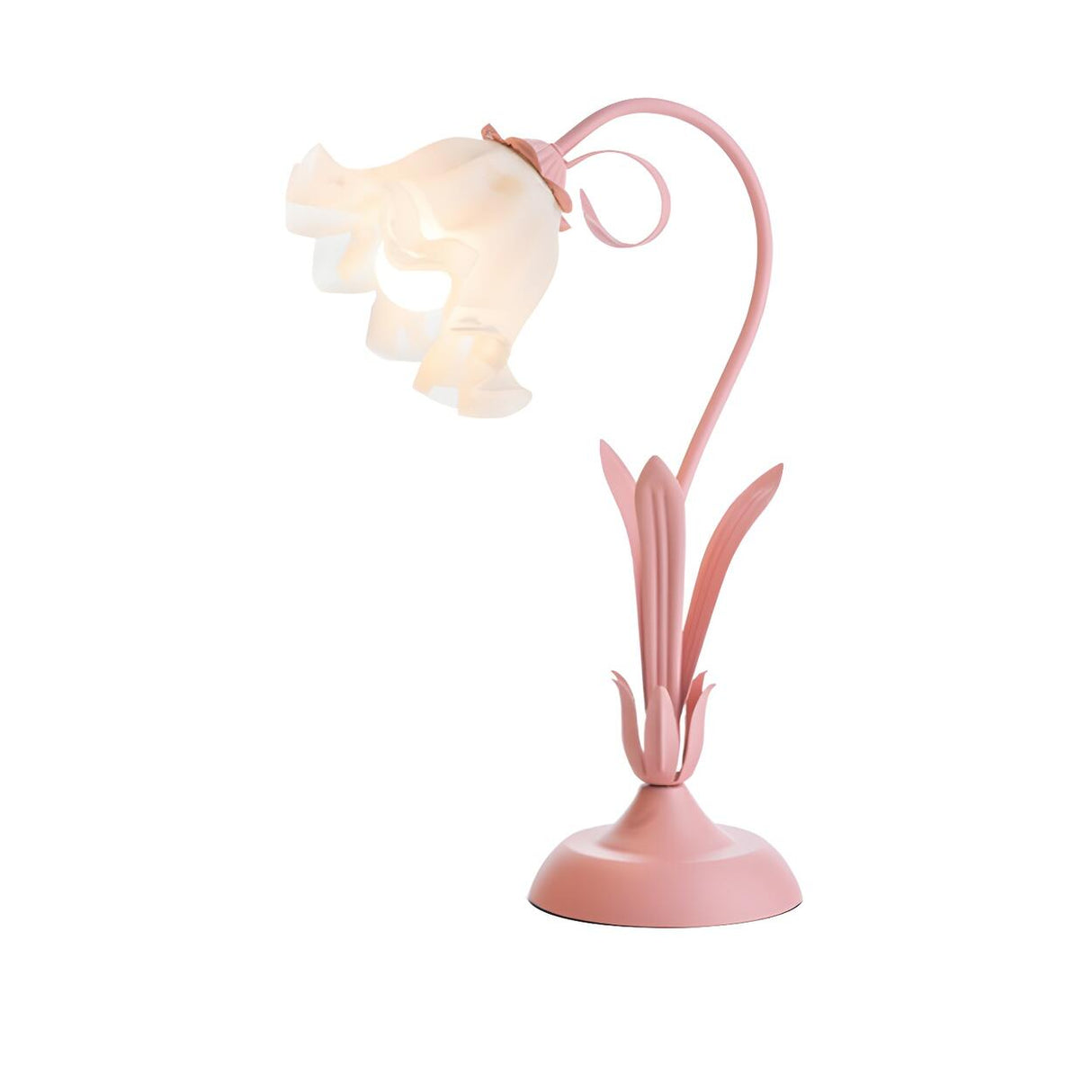 Elegant Bionic Flower Clear Bell Glass Shade Table Lamp Image - 7