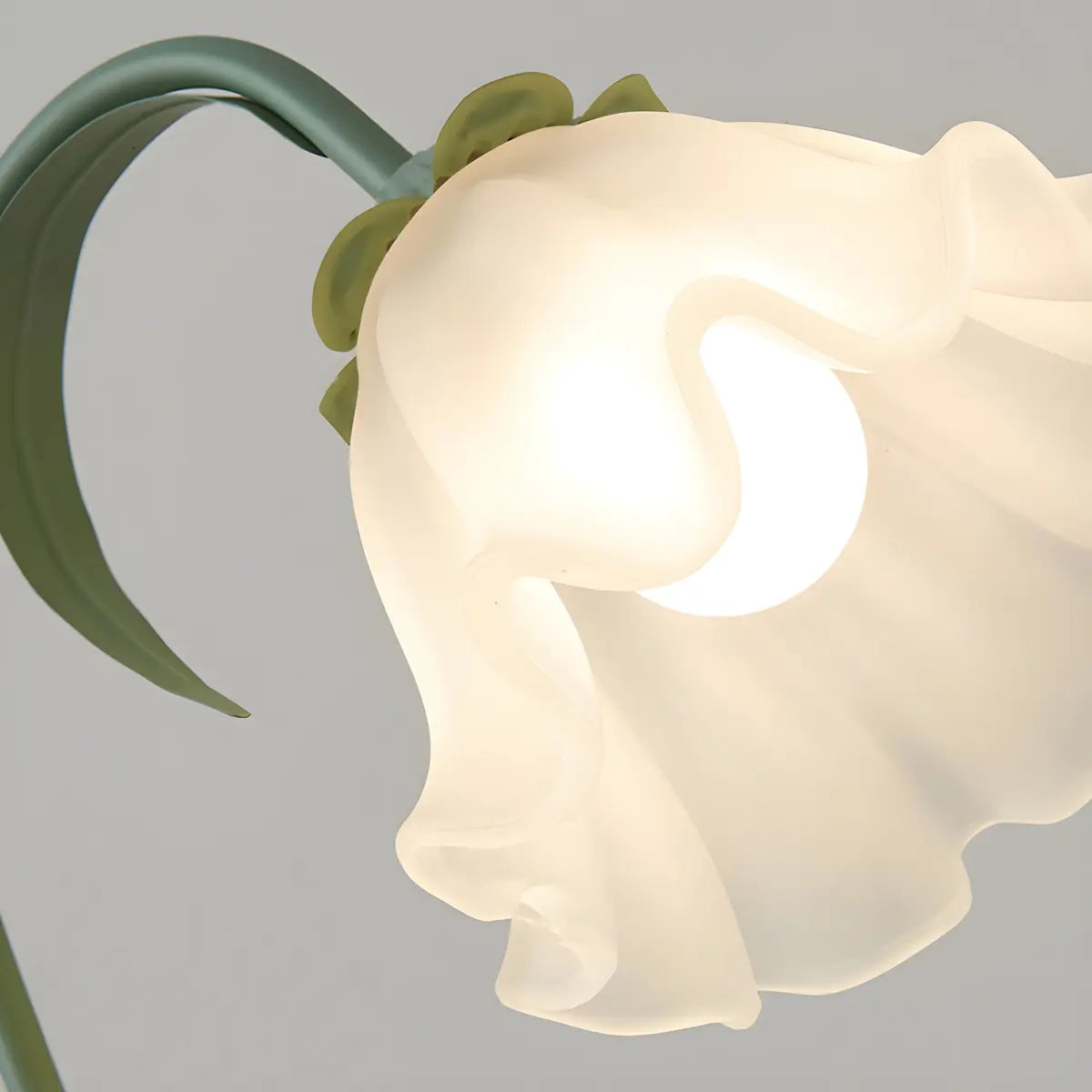 Elegant Bionic Flower White Bell Shade Table Lamp Image - 10