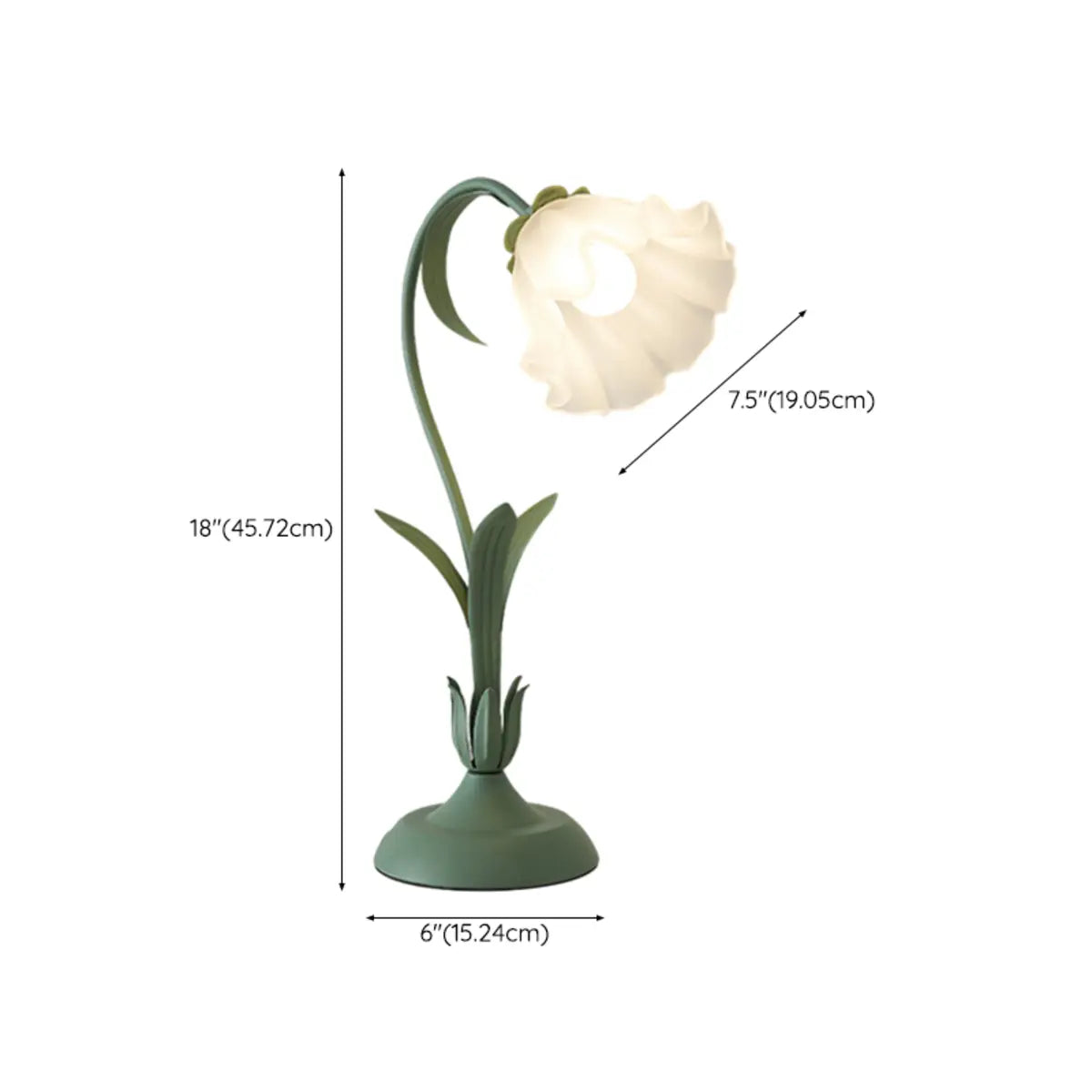 Elegant Bionic Flower White Bell Shade Table Lamp 