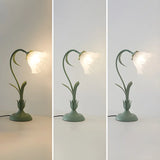 Elegant Bionic Flower White Bell Shade Table Lamp Image - 6