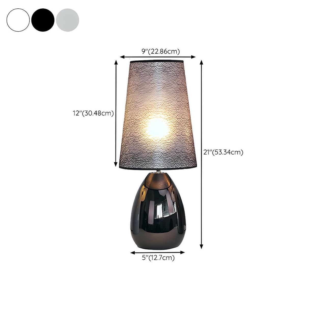 Elegant Black Barrel Shade Table Lamp with Touch Switch 