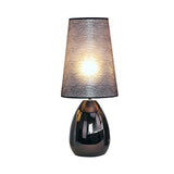 Elegant Black Barrel Shade Table Lamp with Touch Switch Image - 5