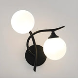 Elegant Black Dual-Globe Wall Light Fixture Image - 1