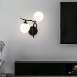 Elegant Black Dual-Globe Wall Light Fixture Image - 3