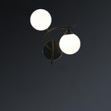 Elegant Black Dual-Globe Wall Light Fixture Image - 9