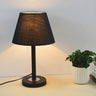 Elegant Black Fabric Cone Bedroom Decor Table Lamp Image - 1