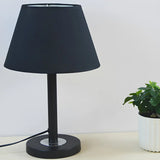 Elegant Black Fabric Cone Bedroom Decor Table Lamp Image - 3