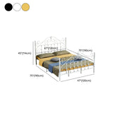 Elegant Black Headboard Metal Queen Open-Frame Panel Bed #size