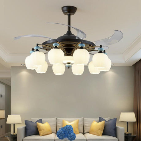 Elegant Black Multi-Light Windmill Ceiling Fan Lights Image - 1