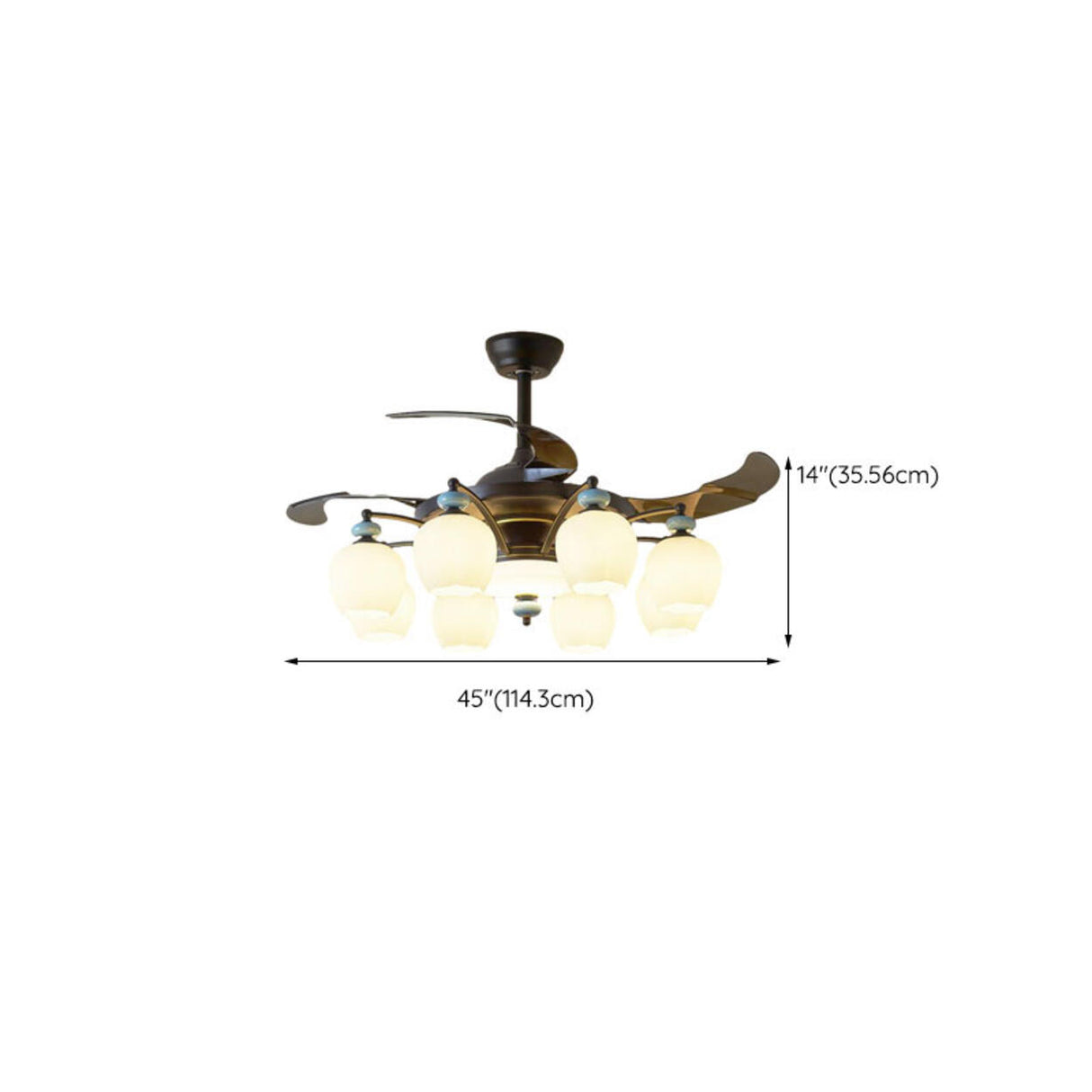 Elegant Black Multi-Light Windmill Ceiling Fan Lights 