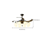 Elegant Black Multi-Light Windmill Ceiling Fan Lights #size