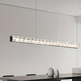 Elegant Black Rectangular LED Island Pendant Light Image - 1