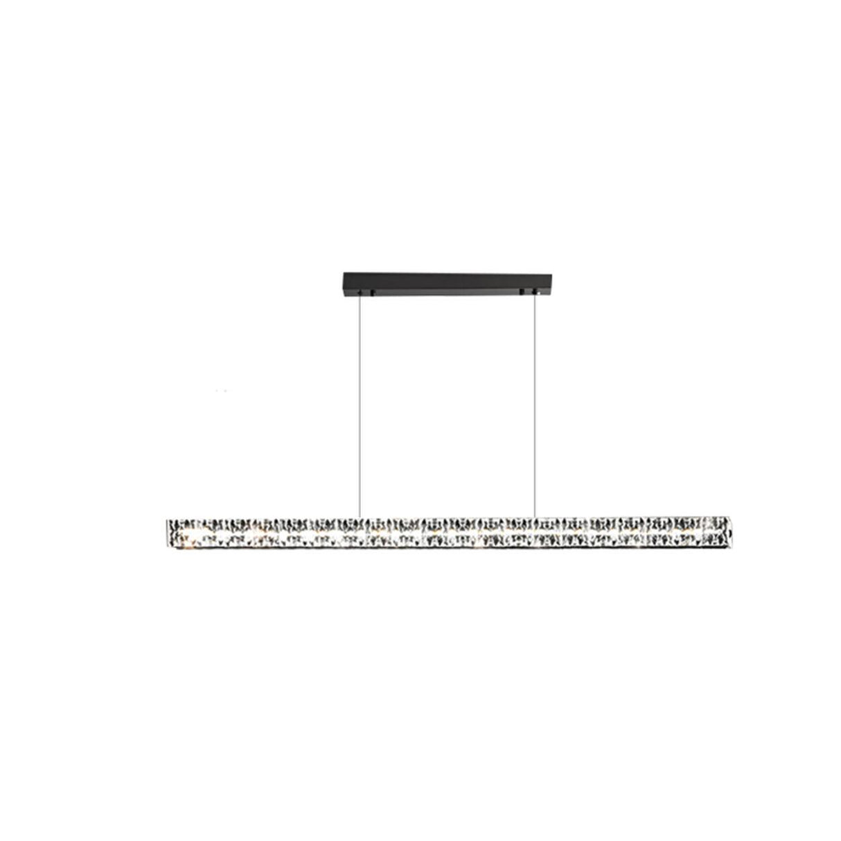 Elegant Black Rectangular LED Island Pendant Light Image - 2