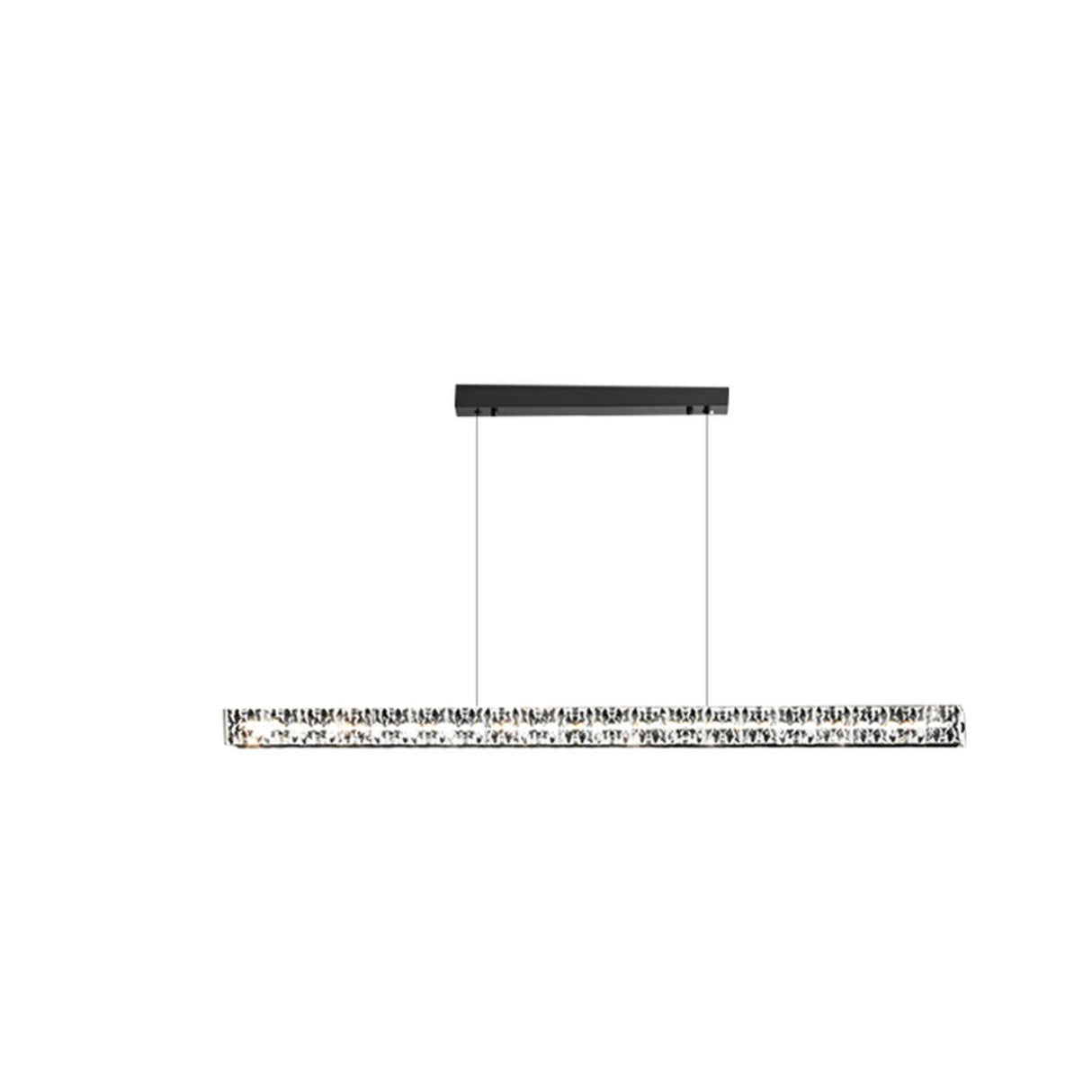 Elegant Black Rectangular LED Island Pendant Light Image - 3