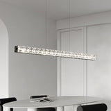 Elegant Black Rectangular LED Island Pendant Light Image - 5