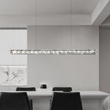 Elegant Black Rectangular LED Island Pendant Light Image - 6