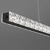 Elegant Black Rectangular LED Island Pendant Light Image - 8