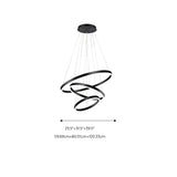 Elegant Black Spiral Circle Living Room Pendant Chandelier Image - 19