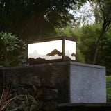 Elegant Black  Square Metal Landscape Outdoor Lamp Image - 11