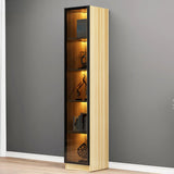 Elegant Black Vertical Glass Door Storage Tall Bookcase Image - 18