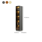 Elegant Black Vertical Glass Door Storage Tall Bookcase Image - 21