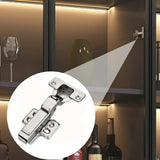 Elegant Black Wood Glass Door LED Storage Wine Cabinet Image - 14