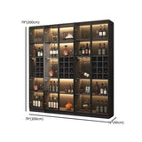 Elegant Black Wood Glass Door LED Storage Wine Cabinet Image - 29