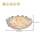 Elegant Bowl-Shaped Floral Glass Semi-Flush Mount Light Image - 29