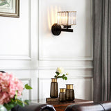 Elegant Brass and Crystal Wall Light Fixture Image - 2