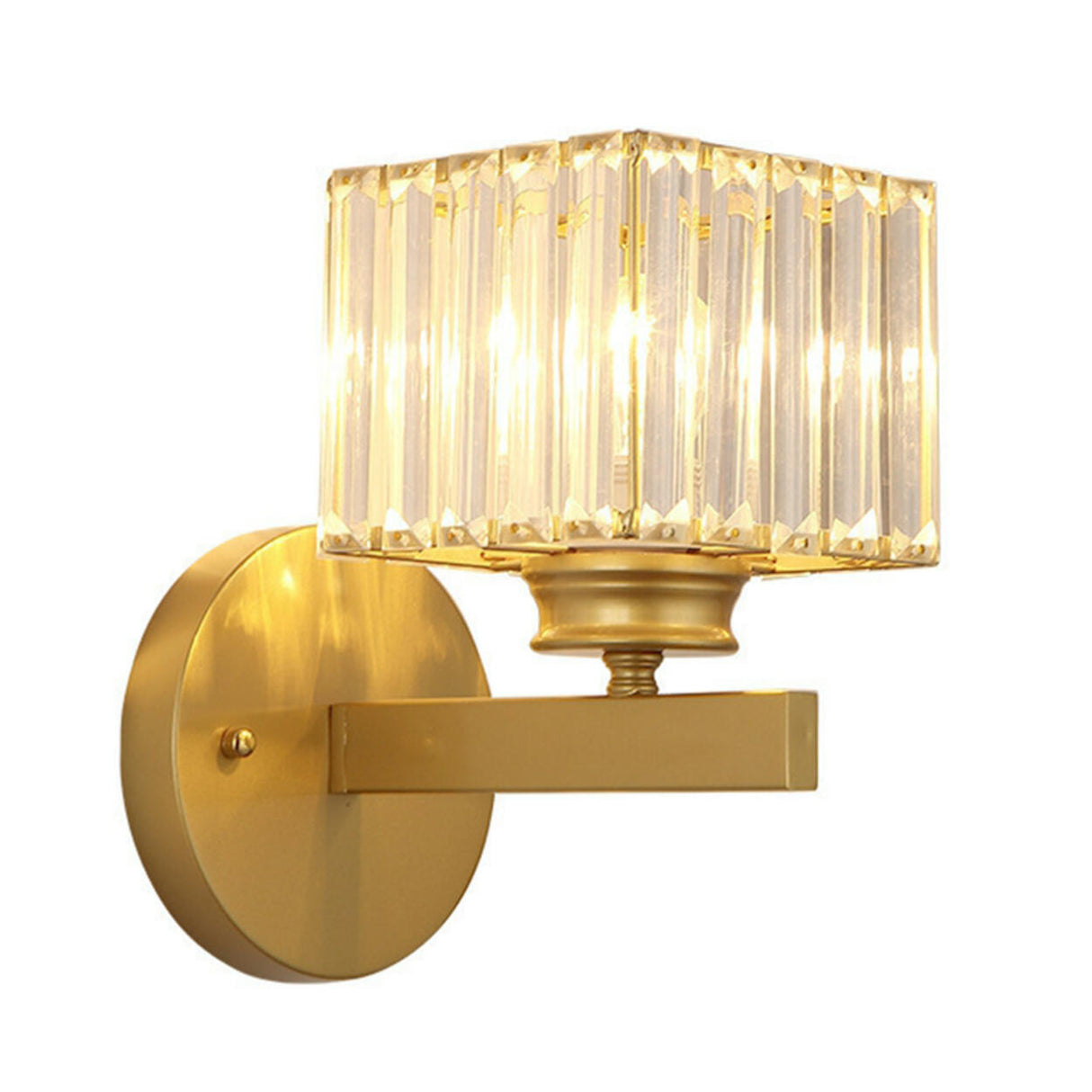 Elegant Brass and Crystal Wall Light Fixture Image - 5