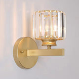 Elegant Brass and Crystal Wall Light Fixture Image - 7