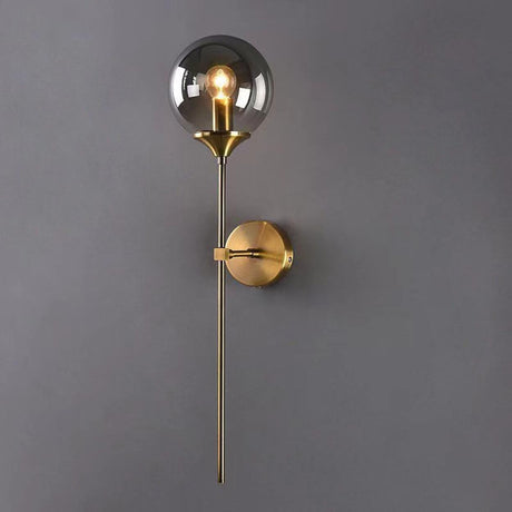 Elegant Brass and Glass Globe Wall Sconce Image - 1