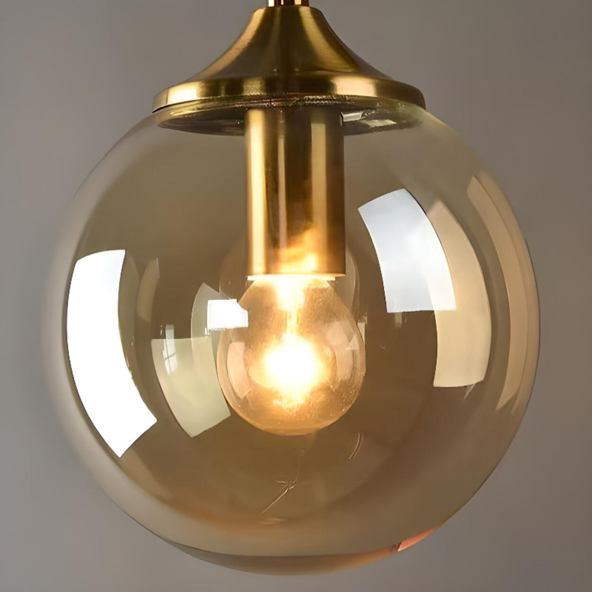 Elegant Brass and Glass Globe Wall Sconce Image - 11