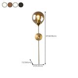 Elegant Brass and Glass Globe Wall Sconce #size